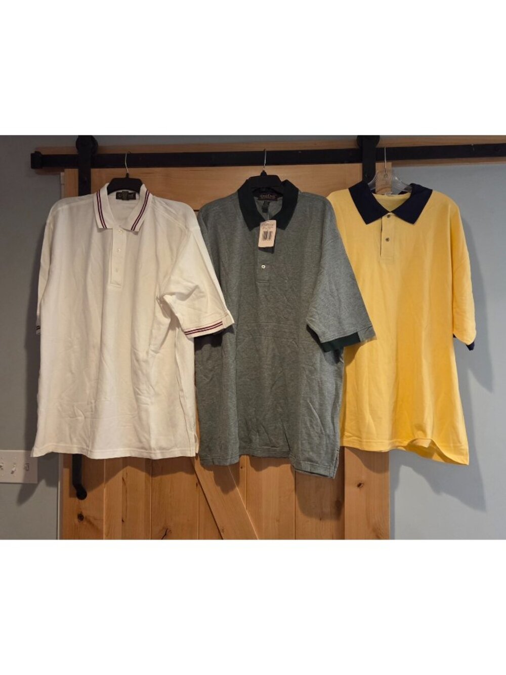 Vtg New! Lot of 3 Men's Size XXL 100% Cotton Short Sleeve Polo Shirt Textured